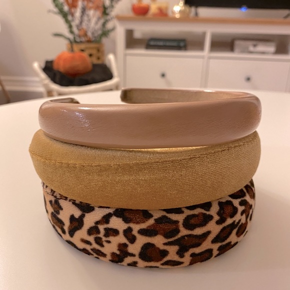 Bundle: 3 padded headbands - velvet and faux leather - Picture 3 of 4